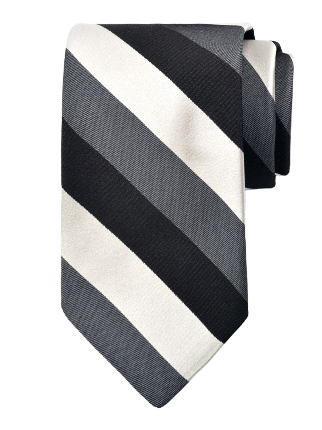 Dion 40814 Boy's Tie - Stripe - Charcoal/White/Black
