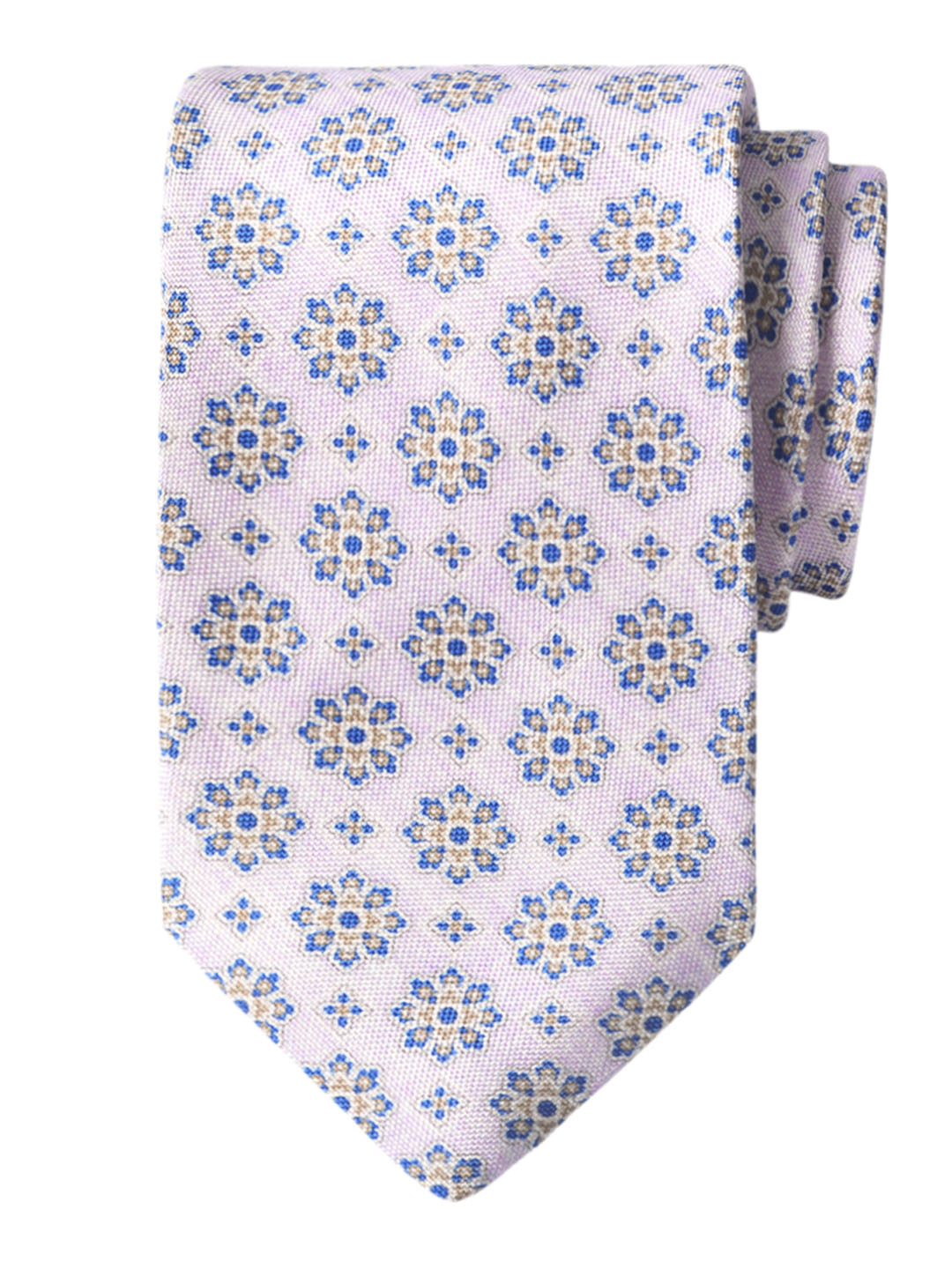Dion 40820 Boy's Tie - Snowflake Medallion - Lilac/Blue