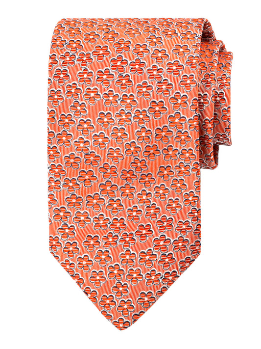 Dion 40832 Boy's Tie - Floral - Orange/Navy