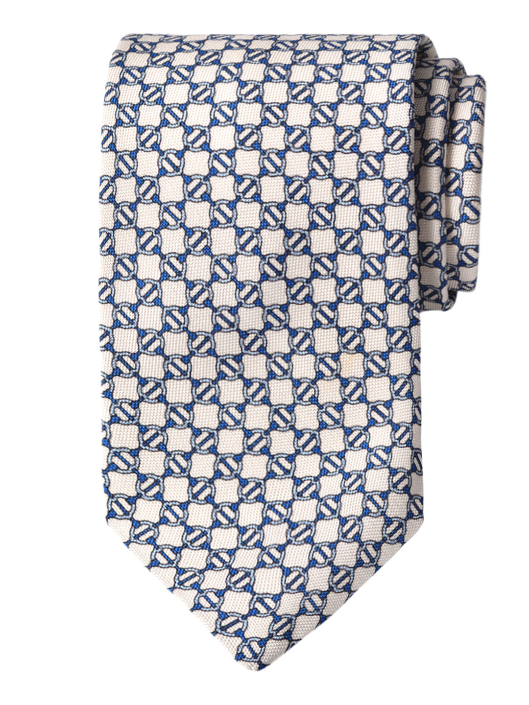 Dion 40834 Boy's Tie - Neat - White/Blue