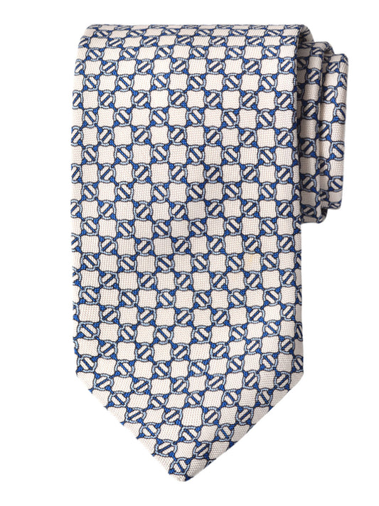 Dion 40834 Boy's Tie - Neat - White/Blue
