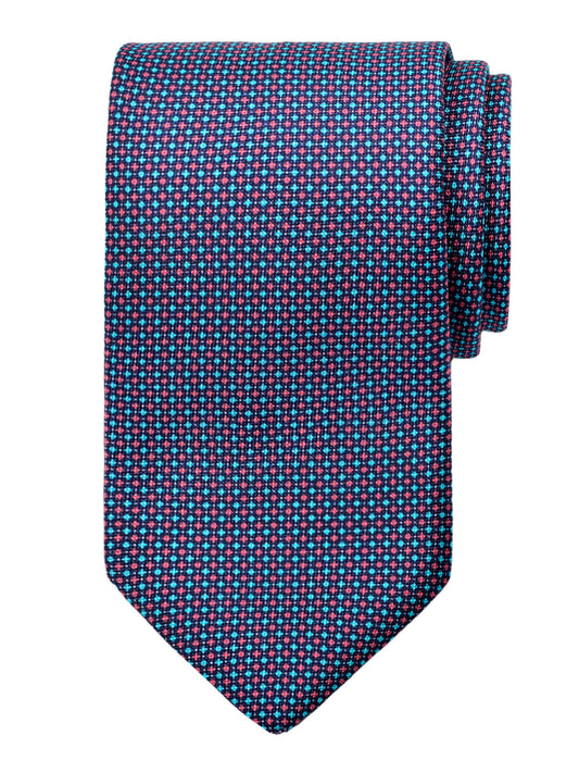 Dion 40852 Boy's Tie - Neat - Navy/Rose/Turquoise