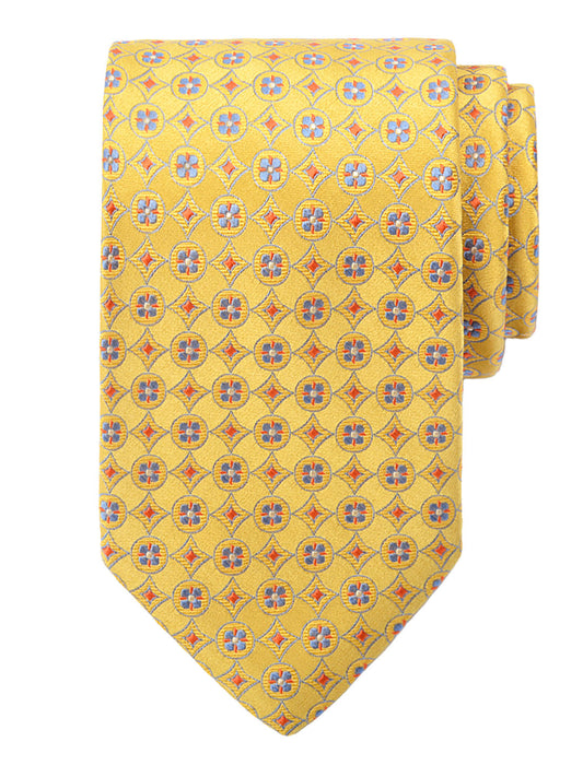 Dion 40861 Boy's Tie - Geometric Medallion - Gold/Sky