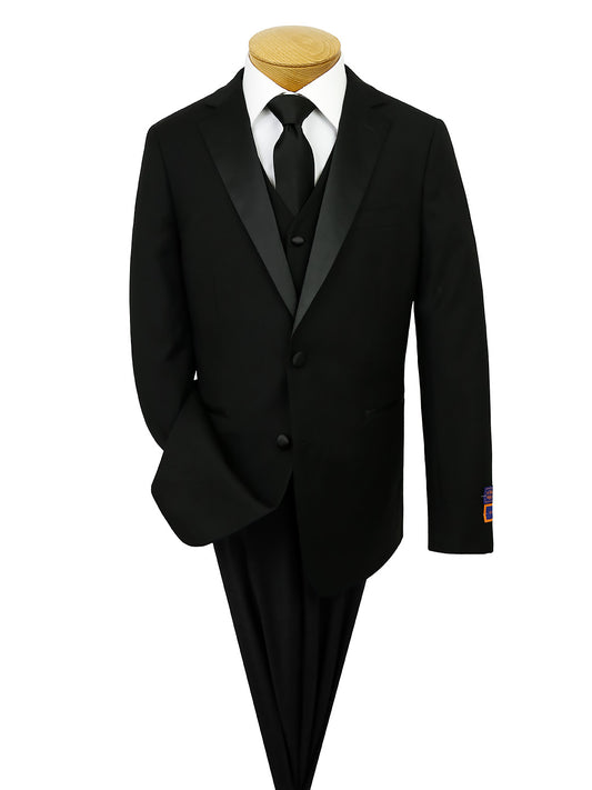 Giorgio Fiorelli 40908 Boy's Vested Tuxedo - Solid - Black