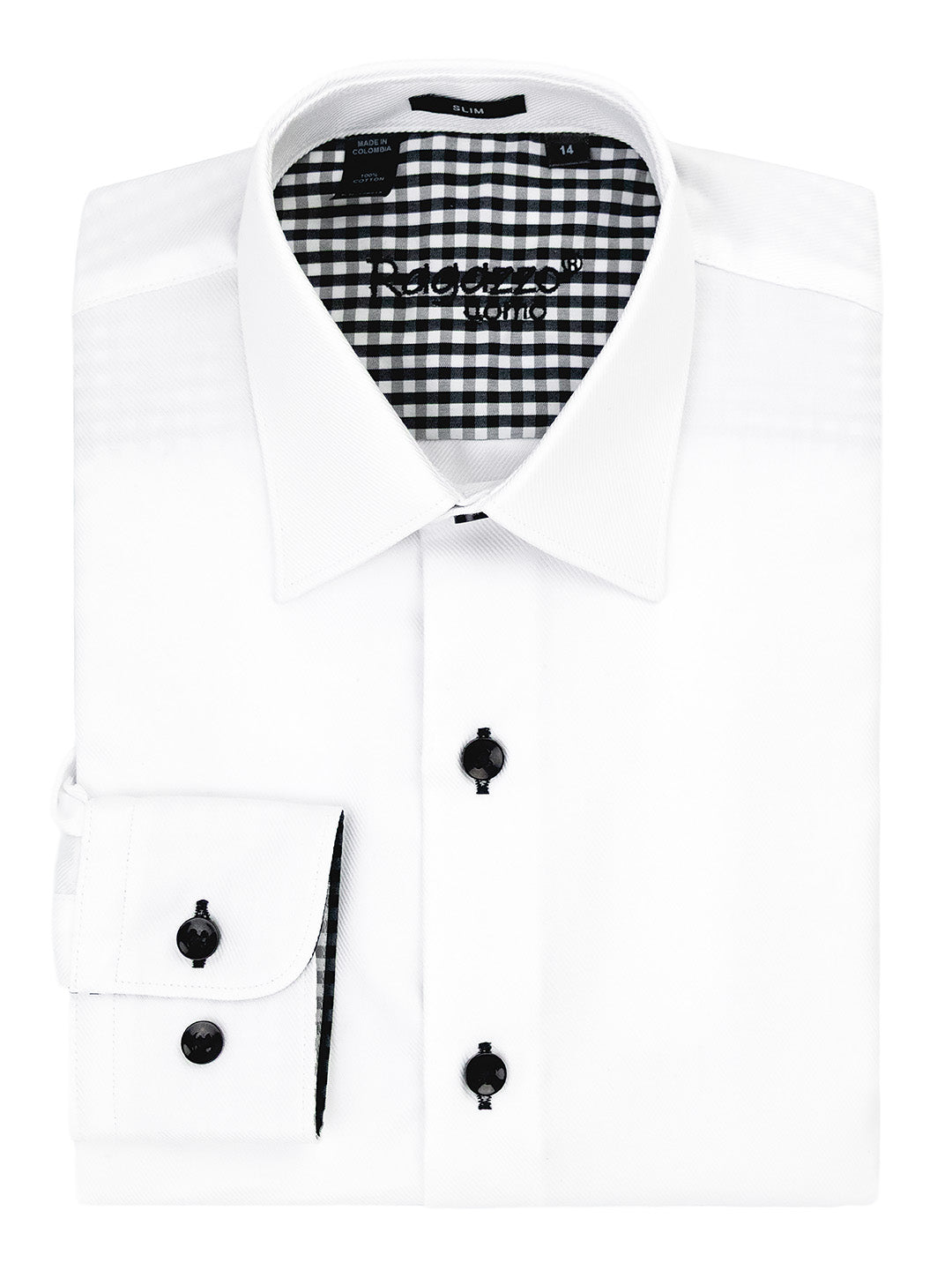 Ragazzo 41235 Boy's Dress Shirt - Slim Fit - White/Black