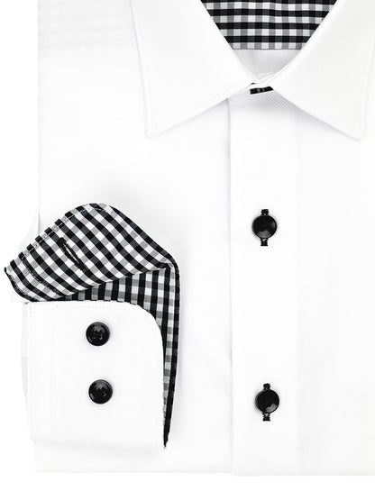 Ragazzo 41235 Boy's Dress Shirt - Slim Fit - White/Black