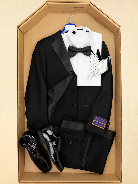 Complete Boy's Vested Tuxedo Outfit - Giorgio Fiorelli - Black