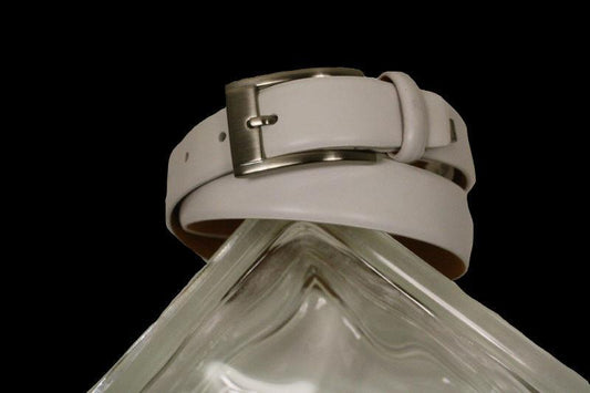 Ike Behar 10036 Man Made Boy's Belt - Matte calf - White, Satin Nickle Buckle