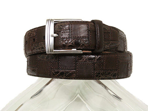 Brighton 10374 100% leather Boy's Belt - Patch leather - Brown, Silver Buckle