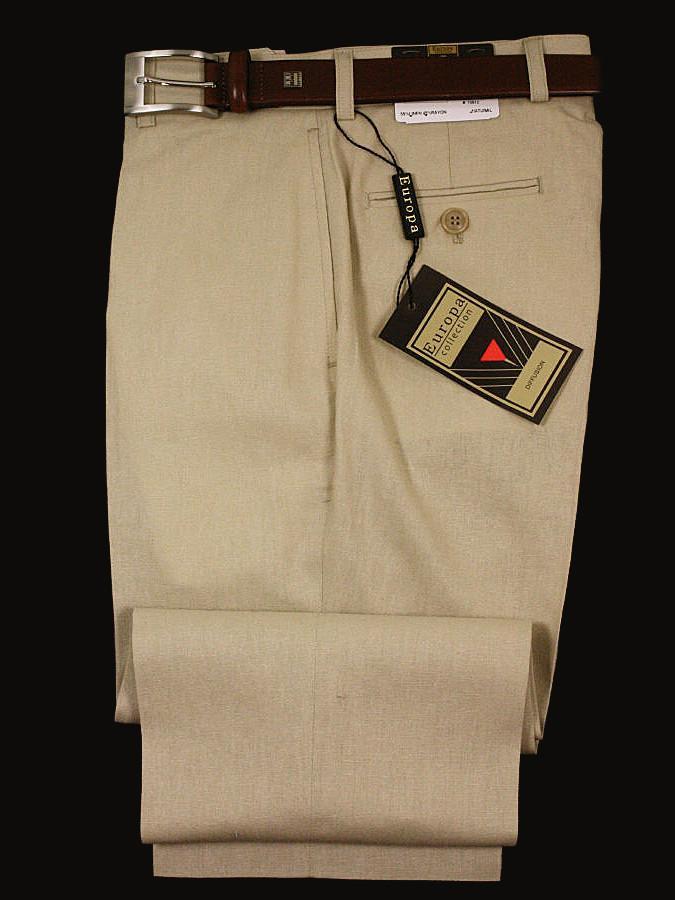 Europa 10539P 55% Linen/ 45% Rayon Boy's Suit Separate Pant - Solid Gab - Oatmeal
