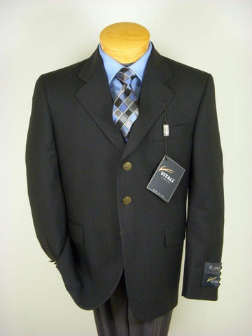 Image of Vitali 1072 Boy's Blazer - Tonal Stripe - Black