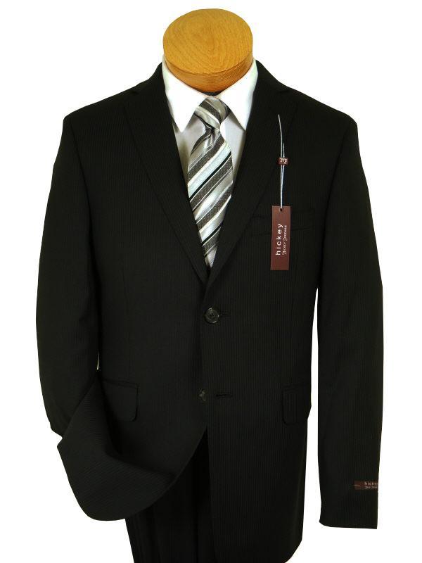 Hickey by Hickey Freeman 11110 Black Boy's Suit - Tonal Stripe - 100% Tropical Worsted Wool - Lined