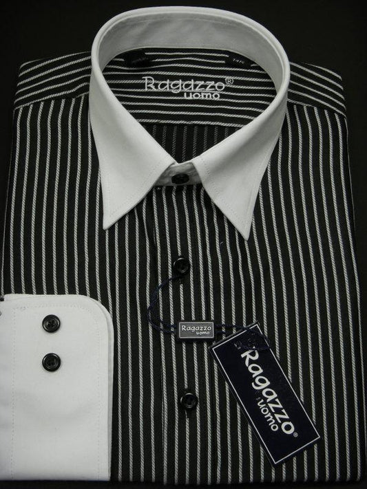 Boy's Sport Shirt 11200 Black/White