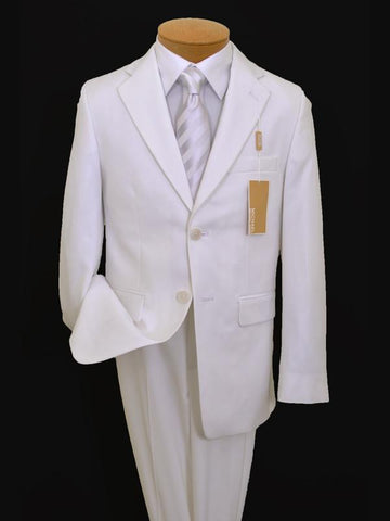Image of Michael Kors 11786 65% Polyester / 35% Rayon Boy's Suit - Solid Gabardine - White