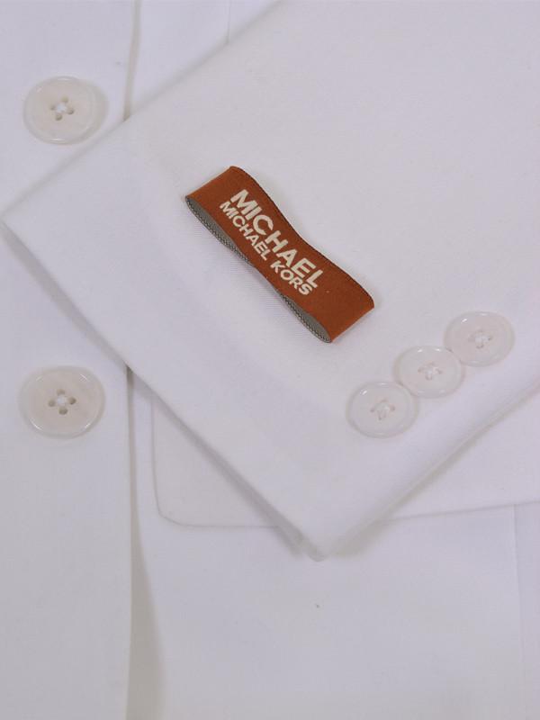 Michael Kors 11786 65% Polyester / 35% Rayon Boy's Suit - Solid Gabardine - White