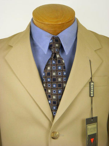 Image of Europa 1224 100% Cotton Boy's Suit Separates Jacket - Solid Gab - Khaki