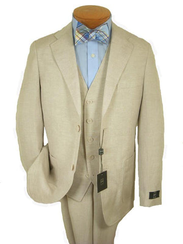 Image of Ike Behar 12414 56% Linen/ 44% Rayon Boy's Suit Separates Jacket - Solid Gab - Tan