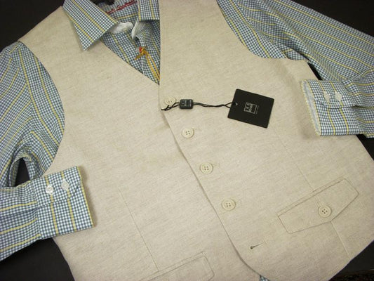 Boy's Vest Separates 12414V Natural Linen Vest