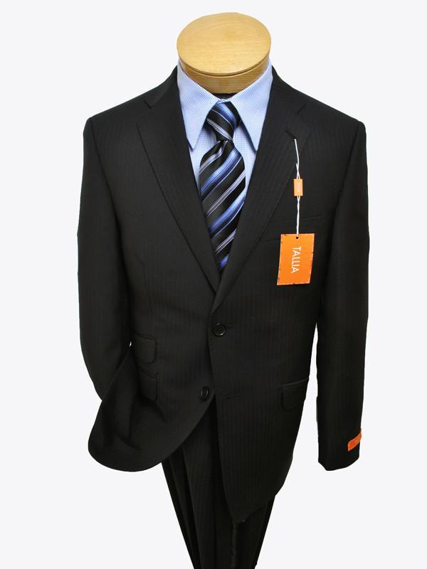 Tallia 12529 Black Boy's Suit - Tonal Stripe - 70% Wool/30% Polyester - Lined