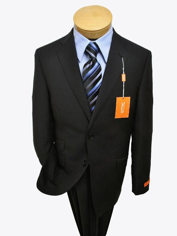 Image of Tallia 12529 Black Boy's Suit - Tonal Stripe - 70% Wool/30% Polyester - Lined