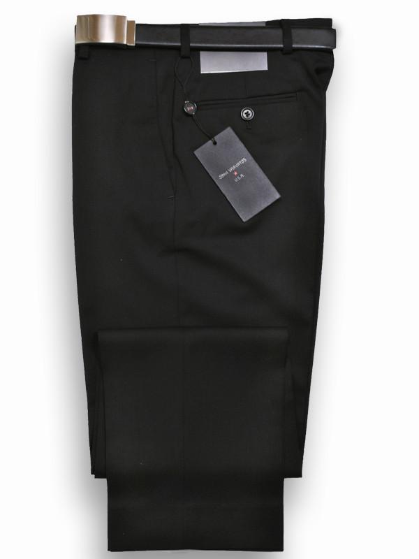 John Varvatos 12771P 100% Tropical Worsted Wool Boy's Suit Separate Pant - Solid Gab - Black