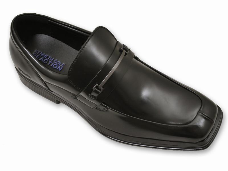 Kenneth Cole 12837 100% Leather Upper Boy's Shoe - Bit Loafer - Black