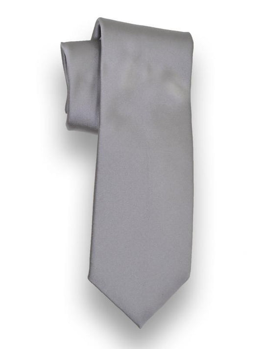 Heritage House 13203 100% Woven Silk Boy's Tie - Solid - Silver(11)