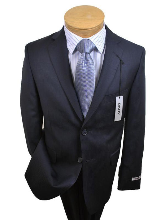 DKNY 13733 100% Tropical Worsted Wool Boy's Suit - Stripe - Navy