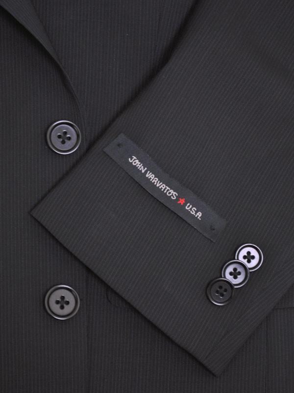 John Varvatos 100% Tropical Worsted Wool 13750 Black Boy's Suit - Stripe - Black