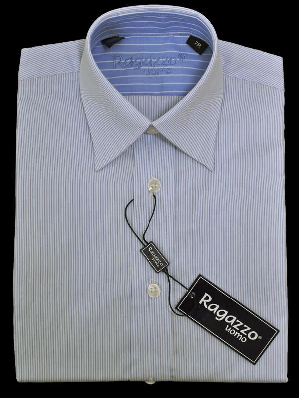 Ragazzo 13810 100% Cotton Boy's Dress Shirt - Stripe - Sky Blue