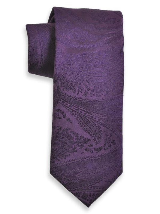 Heritage House 13974 100% Woven Silk Boy's Tie - Paisley - Plum