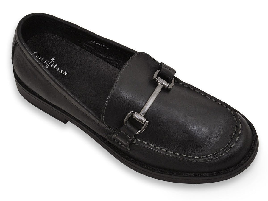 Cole Haan 14129 100% Leather Upper Boy's Shoe - Bit Loafer - Black