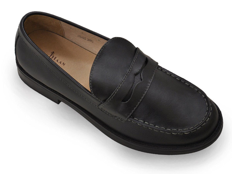Cole Haan 14221 100% Leather Upper Boy's Shoe - Penny Loafer - Black