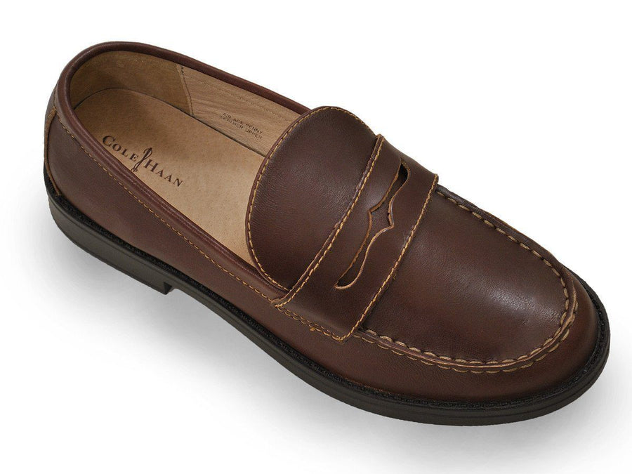 Cole Haan 14228 100% Leather Upper Boy's Shoe - Penny Loafer - Brown
