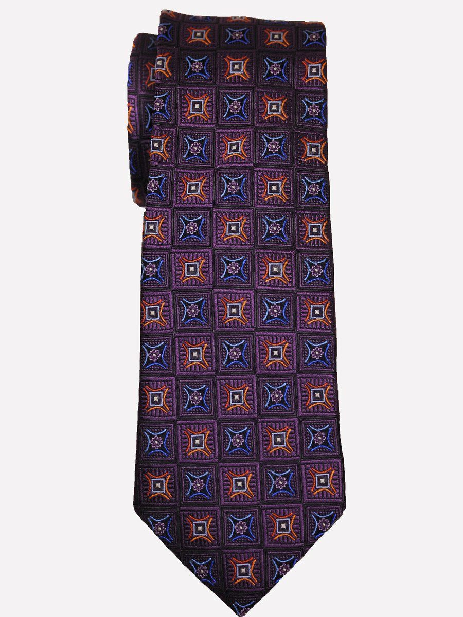 Heritage House 14425 100% Woven Silk Boy's Tie - Neat - Purple/Blue/Orange