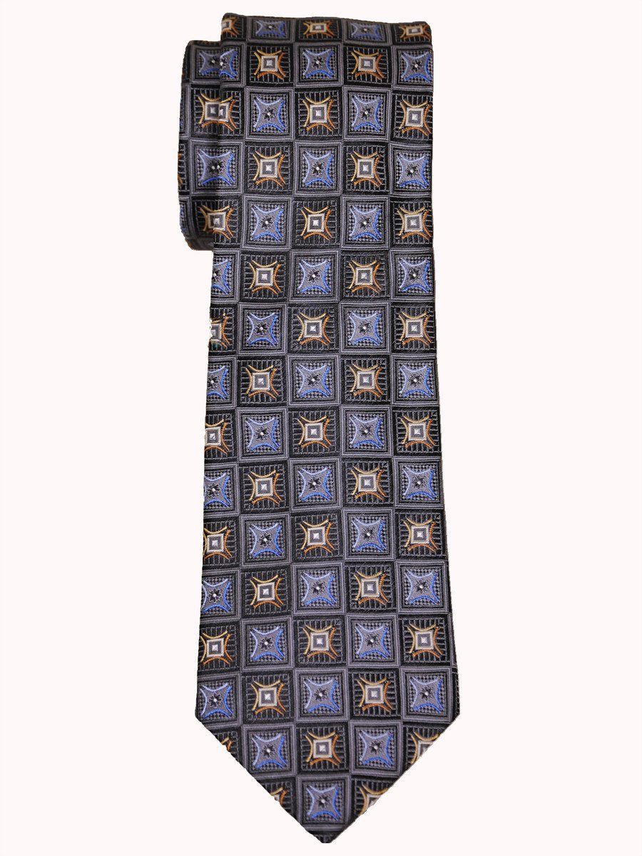 Heritage House 14426 100% Woven Silk Boy's Tie - Neat - Grey/Blue/Khaki