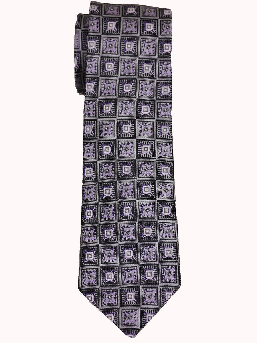 Heritage House 14427 100% Woven Silk Boy's Tie - Neat - Silver/Purple