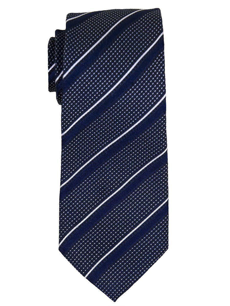 Heritage House 14449 100% Woven Silk Boy's Tie - Stripe - Navy