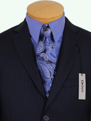 Image of DKNY 14650 100% Wool Boy's Suit - Stripe - Navy