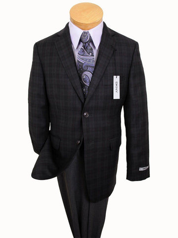 Image of DKNY 14660 100% Tropical Worsted Wool Boy's Sport Coat - Plaid - Black