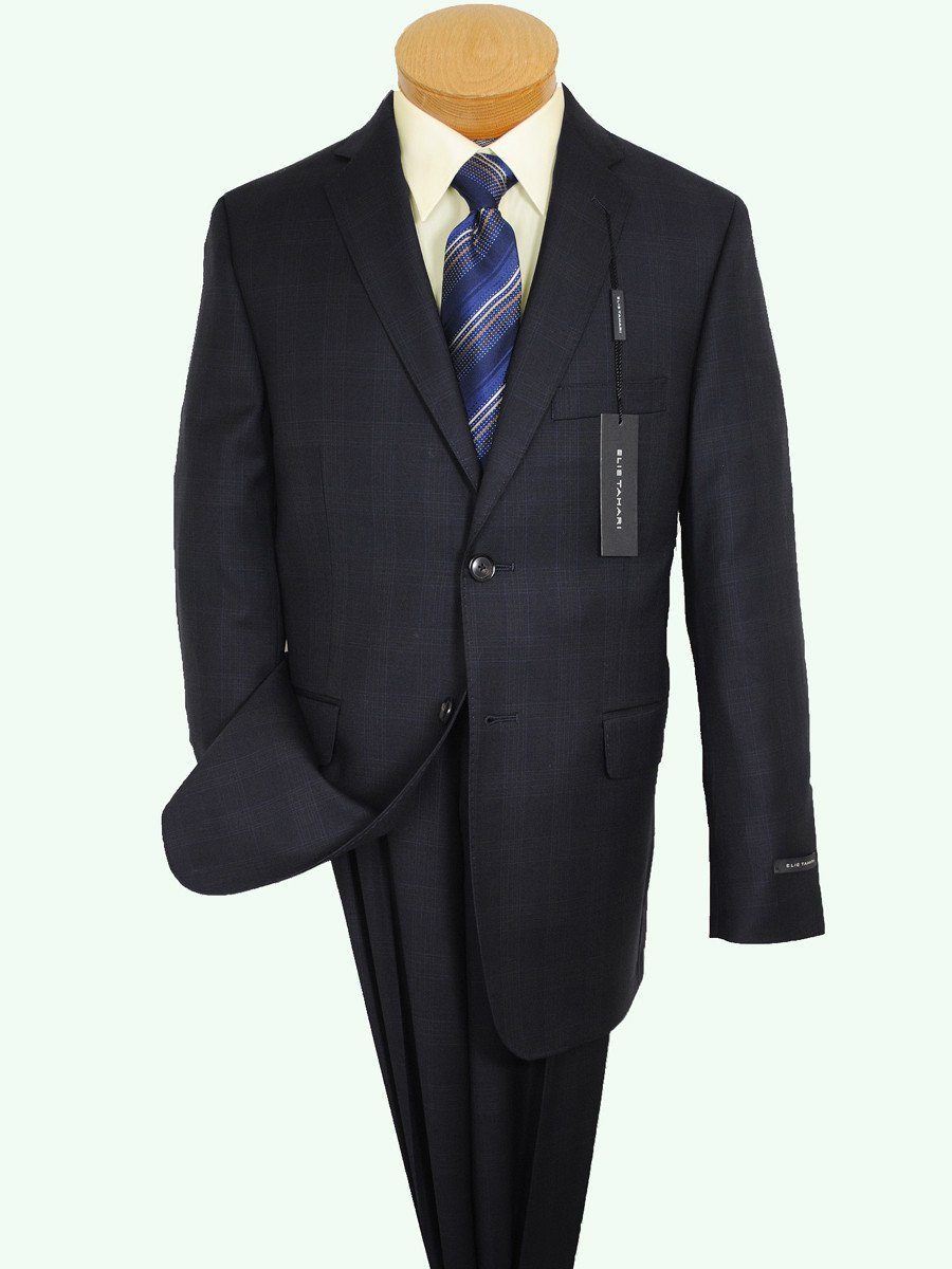 Elie Tahari 15219 100% Wool Boy's Suit - Plaid - Navy
