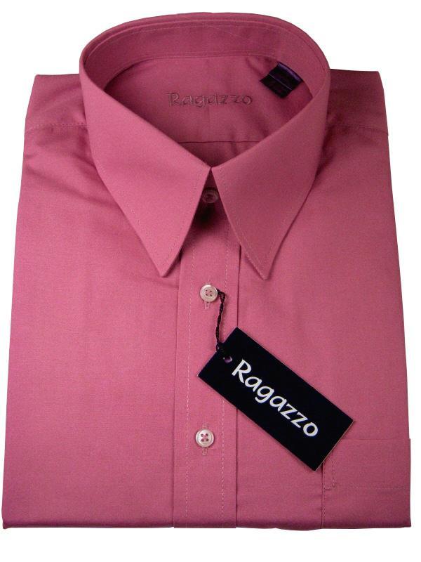 Ragazzo 1543 100% Cotton Boy's Dress Shirt - Broadcloth - Mulberry