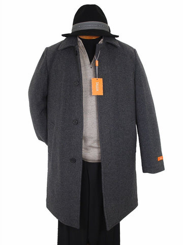 Image of Tallia 15462 Boy's Outerwear - Melton Overcoat - Charcoal