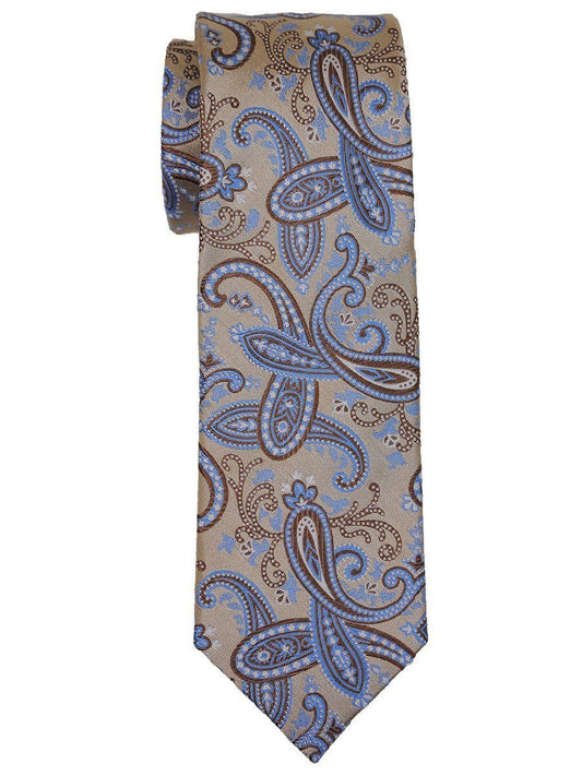 Heritage House 16065 100% Woven Silk Boy's Tie - Paisley - Tan/Blue