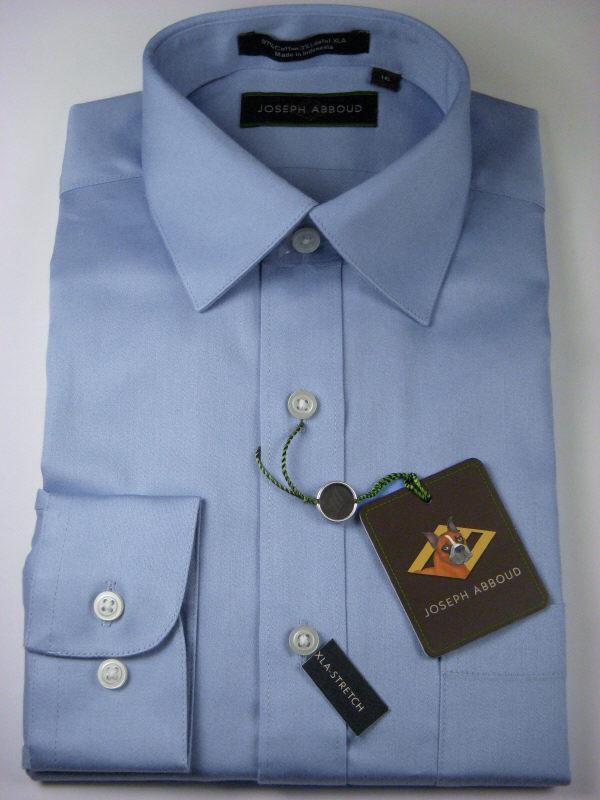 Joseph Abboud 1630 97% Cotton | 3% Lastol Boy's Dress Shirt - Solid Broadcloth - Blue