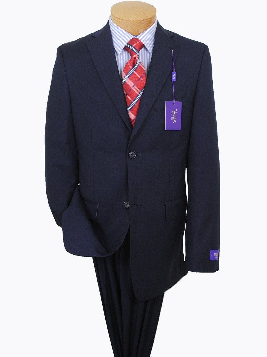 Tallia 16386 65% Polyester/ 35% Rayon Boy's Suit - Solid Gab - Navy