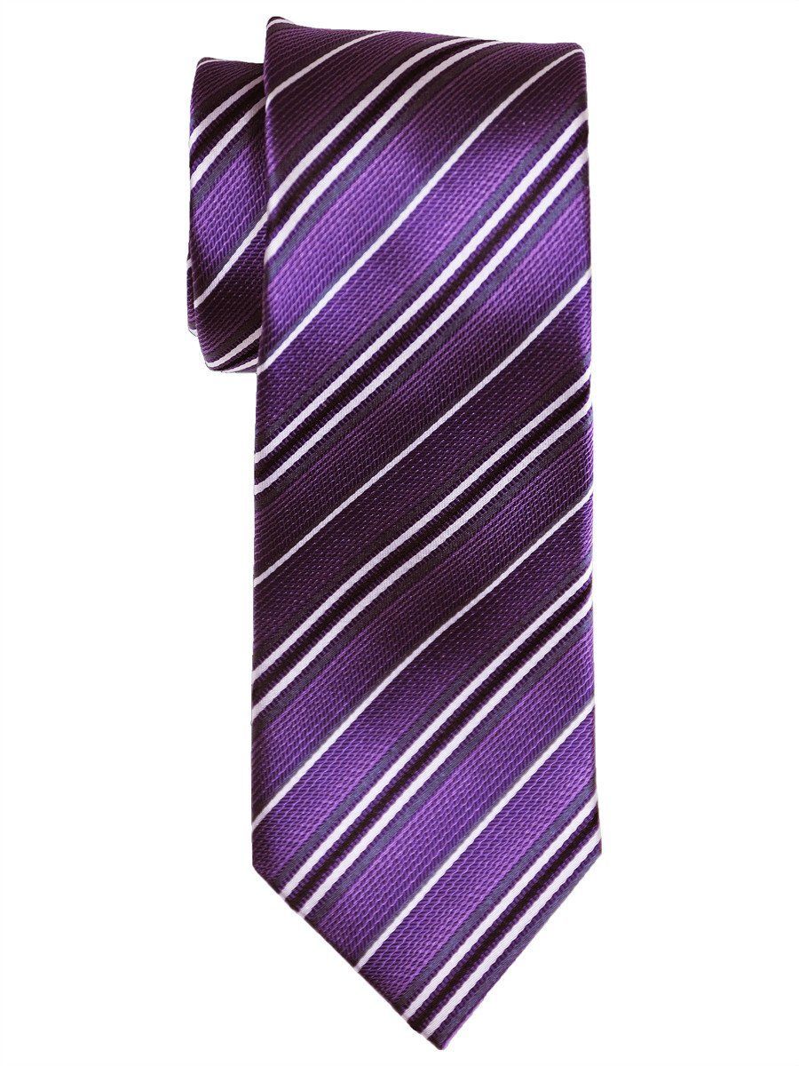 Heritage House 16431 100% Woven Silk Boy's Tie - Stripe - Purple