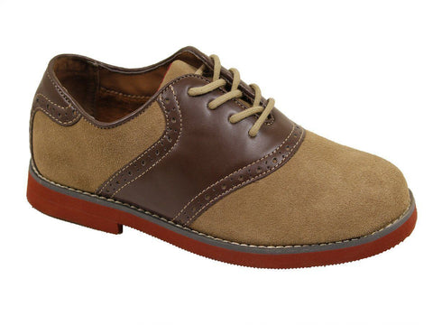 Florsheim 16529 Genuine leather and synthetic Boy's Dress Shoes - Saddle Oxford - Sand / Brown, Lace-up