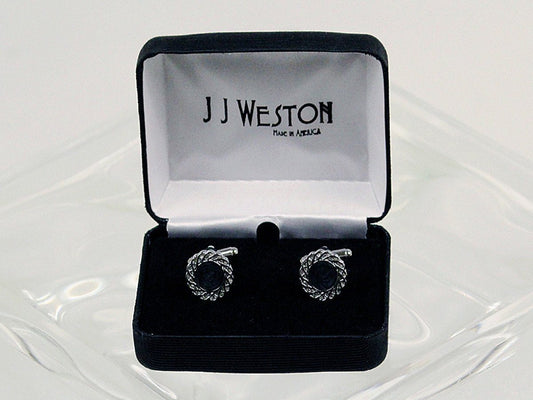 Boy's Cuff Links 16578 Silver/Black/Grey