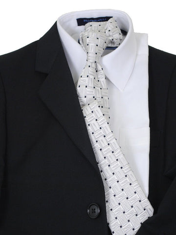 Image of Tallia 16583 65% Polyester/35% Rayon Boy's Suit - Solid Gabardine - Black